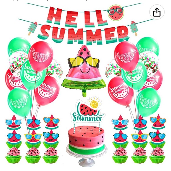 Lenugeo Watermelon Summer Party Decorations Set, Summer Fruit Themed - Picture 1 of 7